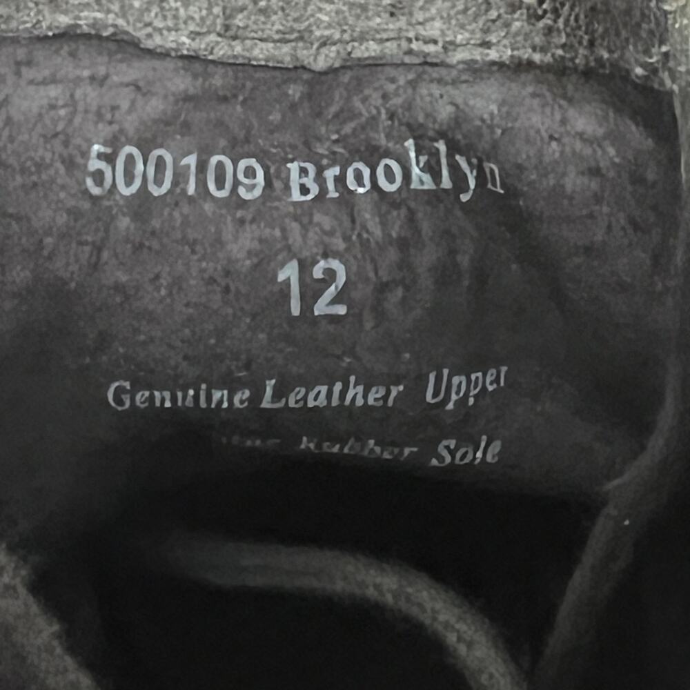 ASTON GREY Collection Brooklyn Gray Leather Combat Boots size 12 - Picture 13 of 15